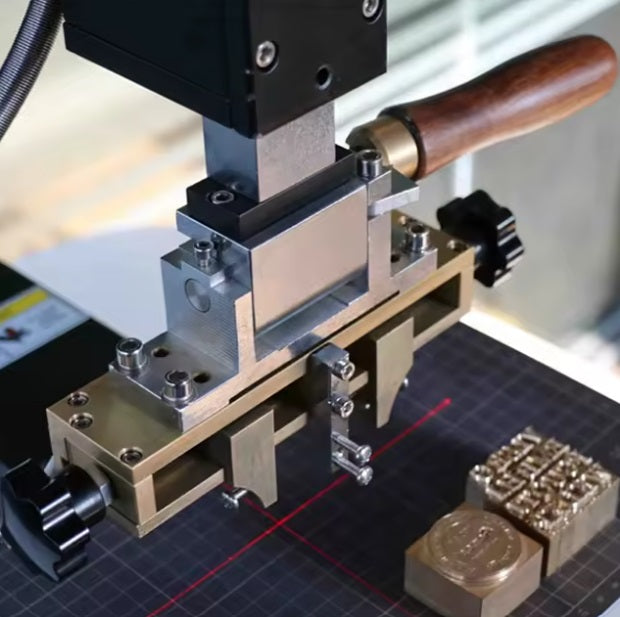 Monogram machine with a wooden handle 